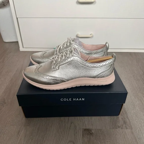 Cole Haan Silver Metallic Sneakers - Picture 1 of 3